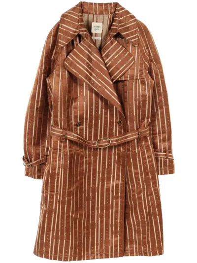 Pre-owned Hermes 2000s Chaine D'ancre Coat In Brown