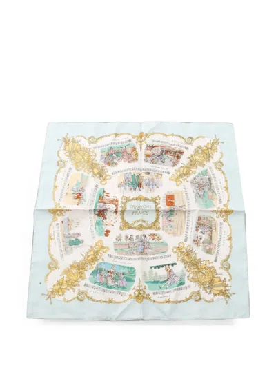 Pre-owned Hermes 2000s Chansons De France Scarf In White