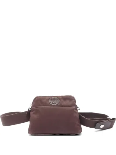 Pre-owned Hermes 2000s Chevron Belt Bag In Brown