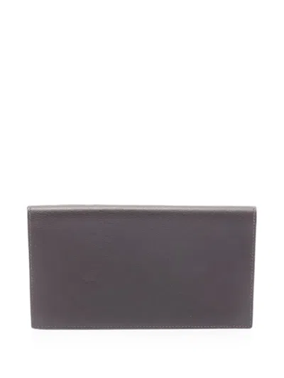 Pre-owned Hermes 2000s Citizen Twill Bi-fold Wallet In Brown