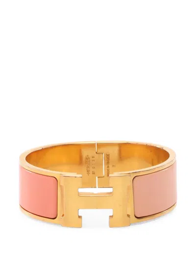 Pre-owned Hermes 2000s Click Clack Gm Bangle In Gold