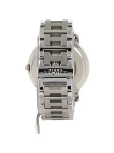 Pre-owned Hermes 2000s Clipper 36mm Watch In White