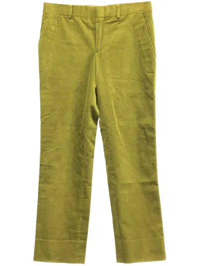 Pre-owned Hermes 2000s Corduroy Trousers In Yellow