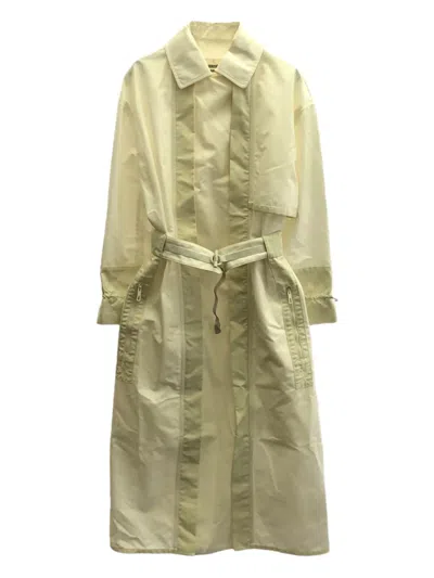 Pre-owned Hermes 2000s Cotton Belted Coat In White