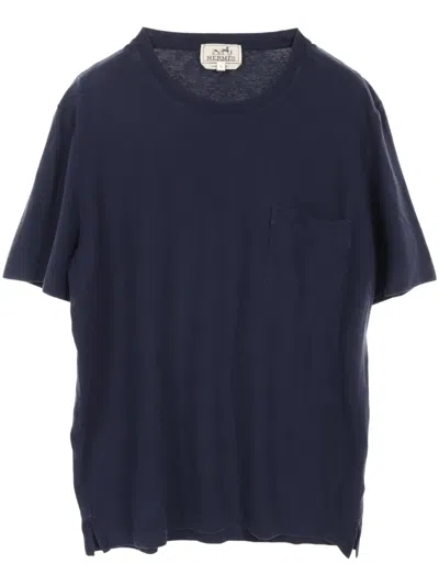 Pre-owned Hermes 2000s Cotton T-shirt In Blue
