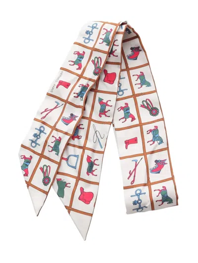 Pre-owned Hermes 2000s Couvertures Et Tenues De Jour Scarf In Neutral