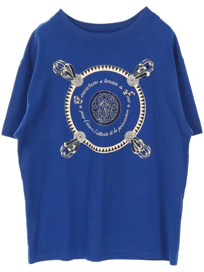 Pre-owned Hermes 2000s Couvertures Et Tenues T-shirt In Blue