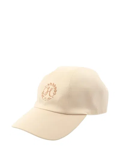 Pre-owned Hermes 2000s Davis H Primavera Logo-embroidered Baseball Cap In Neutral