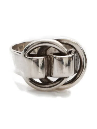 Pre-owned Hermes 2000s Deux Anneaux Ring In Silver