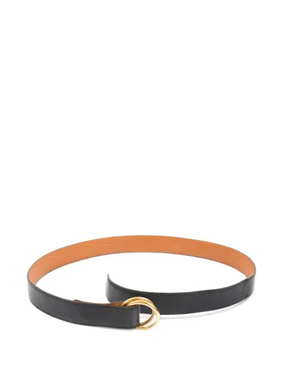 Pre-owned Hermes 2000s Double Ring Belt In Blue