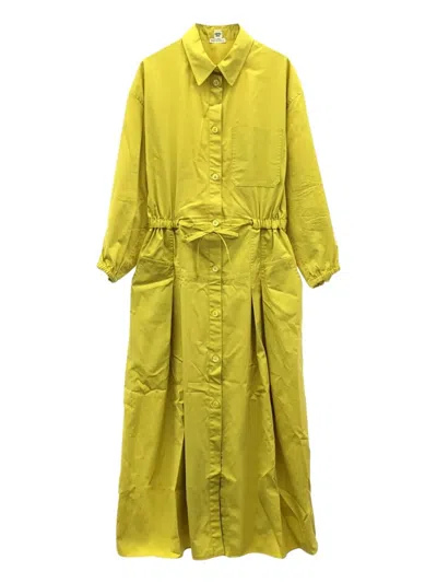 Pre-owned Hermes 2000s Drawstring Dress In Yellow