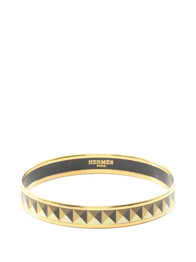 Pre-owned Hermes 2000s Enamel Bangle In Gold