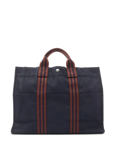 Pre-owned Hermes 2000s Fool Mm Tote Bag In Blue