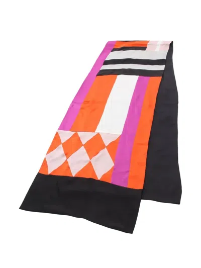 Pre-owned Hermes 2000s Geometric-print Scarf In Black