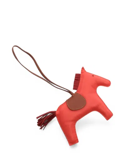 Pre-owned Hermes 2000s Gm Rodeo Bag Charm In Pink