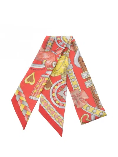 Pre-owned Hermes 2000s Harnais De Coeur Silk Scarf