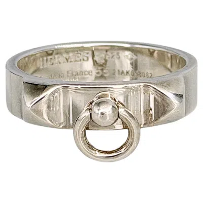 Pre-owned Hermes 2000s Hermès Paris 925 Silver Collier De Chien Ring In Multi