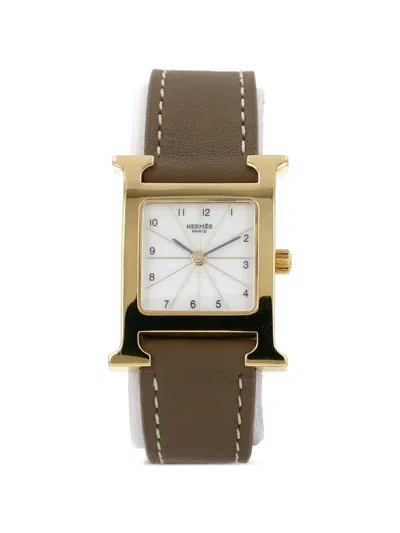 Pre-owned Hermes 2000s Heure H 30mm Watch In White