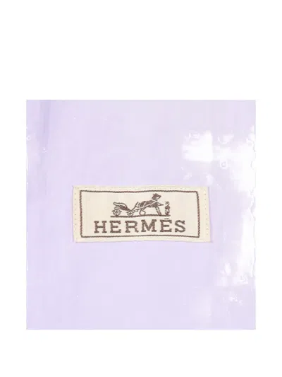 Pre-owned Hermes 2000s Hooded Coat In Purple