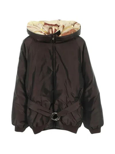 Pre-owned Hermes 2000s Hooded Jacket In Brown