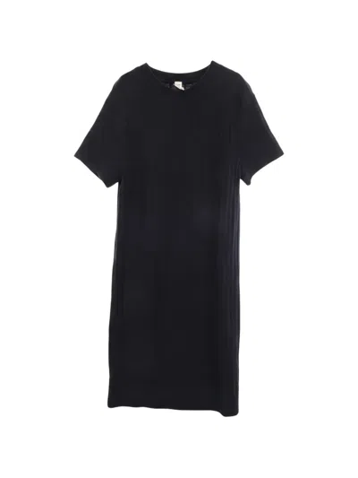 Pre-owned Hermes 2000s H-pattern Knit Short-sleeved Dress In Black