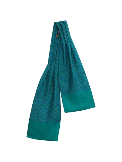 Pre-owned Hermes 2000s Jockey-print Silk Scarf In Green