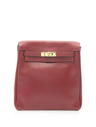 Pre-owned Hermes 2000s Kelly Ad Pm Backpack In Red