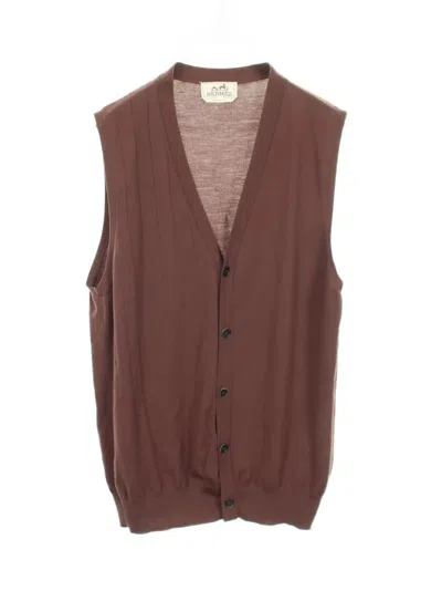 Pre-owned Hermes 2000s Knit Vest In Brown