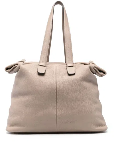 Pre-owned Hermes 2000s Large Leather Tote Bag In Neutrals