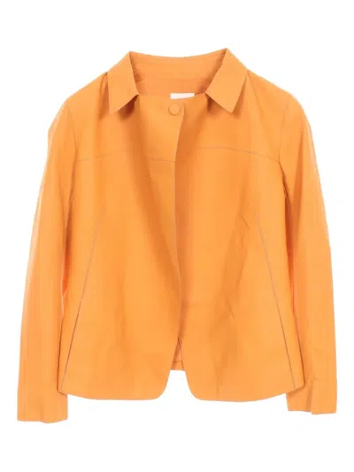 Pre-owned Hermes 2000s Leather Jacket In Orange