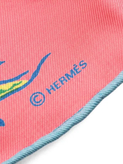 Pre-owned Hermes 2000s L'ete De Loula Scarf In Pink