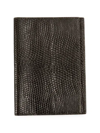 Pre-owned Hermes 2000s Lizard-skin Effect Diary Cover In Black