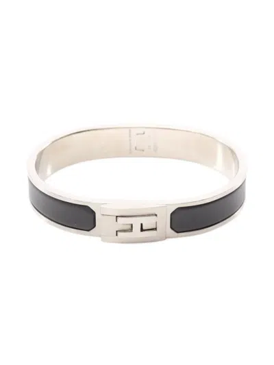 Pre-owned Hermes 2000s Logo-plaque Bracelet In Blue