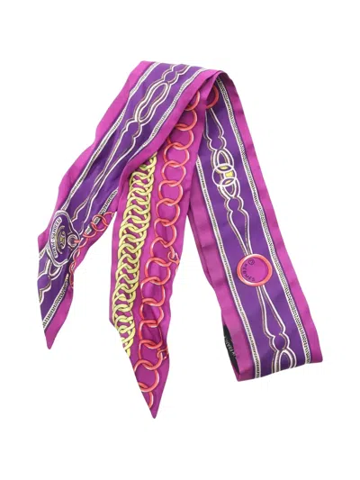 Pre-owned Hermes 2000s Maillons Scarf In Pink