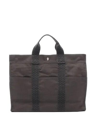 Pre-owned Hermes 2000s Mm Herline Tote Bag In Gray