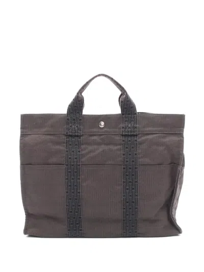 Pre-owned Hermes 2000s Mm Herline Tote Bag In Gray