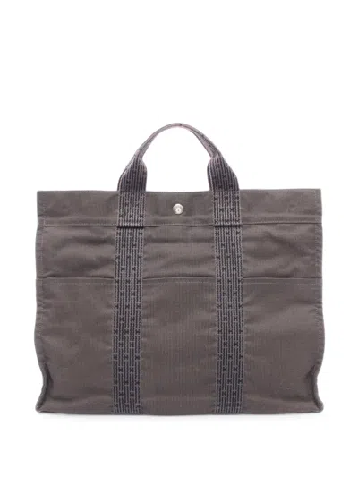 Pre-owned Hermes 2000s Mm Herline Tote Bag In Grey