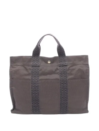Pre-owned Hermes 2000s Mm Herline Yale Line Tote Bag In Brown