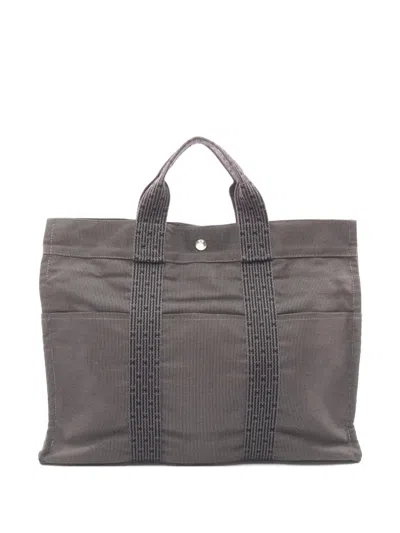 Pre-owned Hermes 2000s Mm Yale Line Tote Bag In Gray