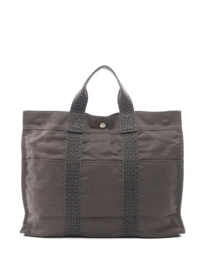 Pre-owned Hermes 2000s Mm Yale Line Tote Bag In Gray
