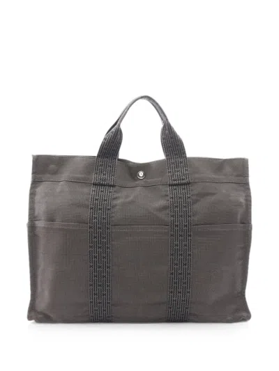Pre-owned Hermes 2000s Mm Yale Line Tote Bag In Grey