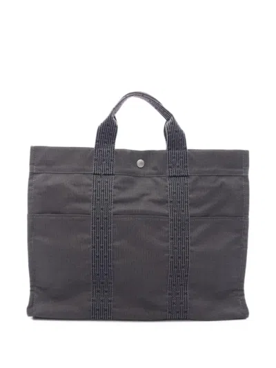 Pre-owned Hermes 2000s Mm Yale Line Tote Bag In Grey