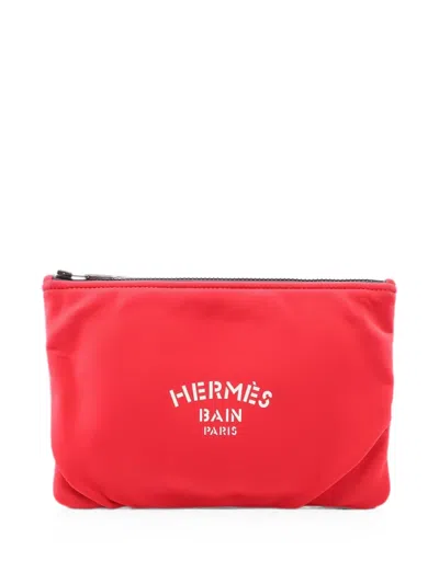 Pre-owned Hermes 2000s Neoban Mm Pouch In Red