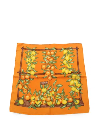 Pre-owned Hermes 2000s Oranges And Lemons Scarf
