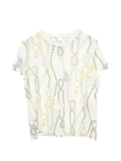 Pre-owned Hermes 2000s Parfroy Remix T-shirt In White