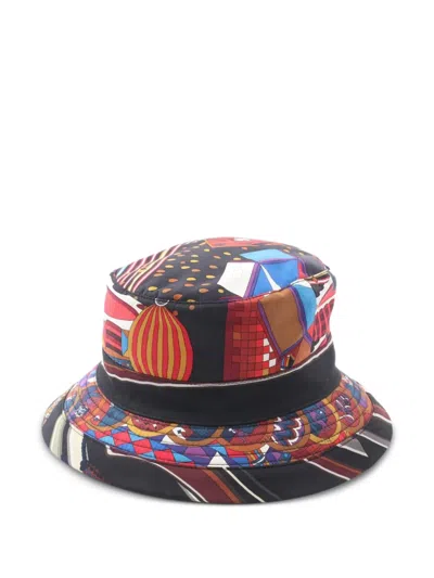 Pre-owned Hermes 2000s Patterned Bucket Hat In Black