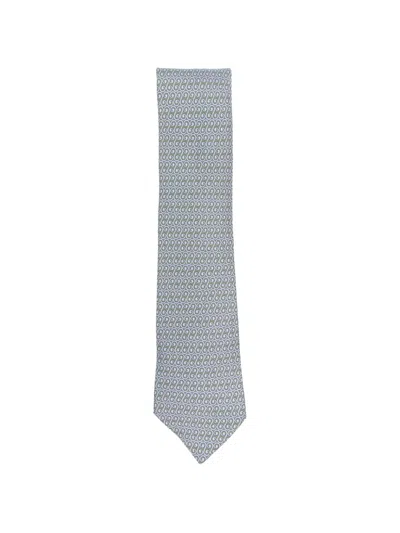 Pre-owned Hermes 2000s Patterned Tie In Green