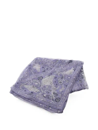 Pre-owned Hermes 2000s Peuple Du Vent Scarf In Purple