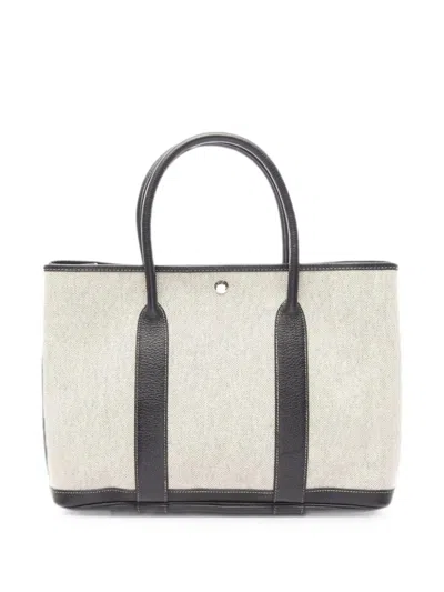 Pre-owned Hermes 2000s Pm Garden Party Tote Bag In Neutrals