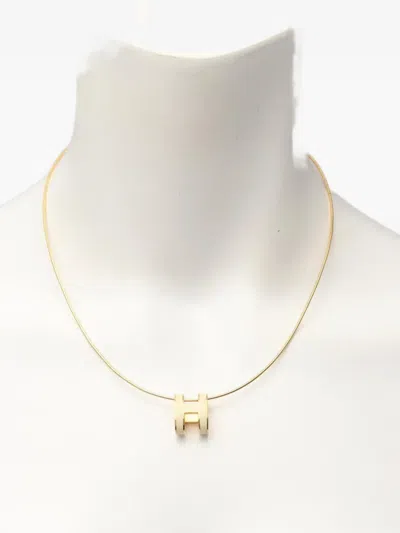 Pre-owned Hermes 2000s Pop H-shaped Necklace In Gold